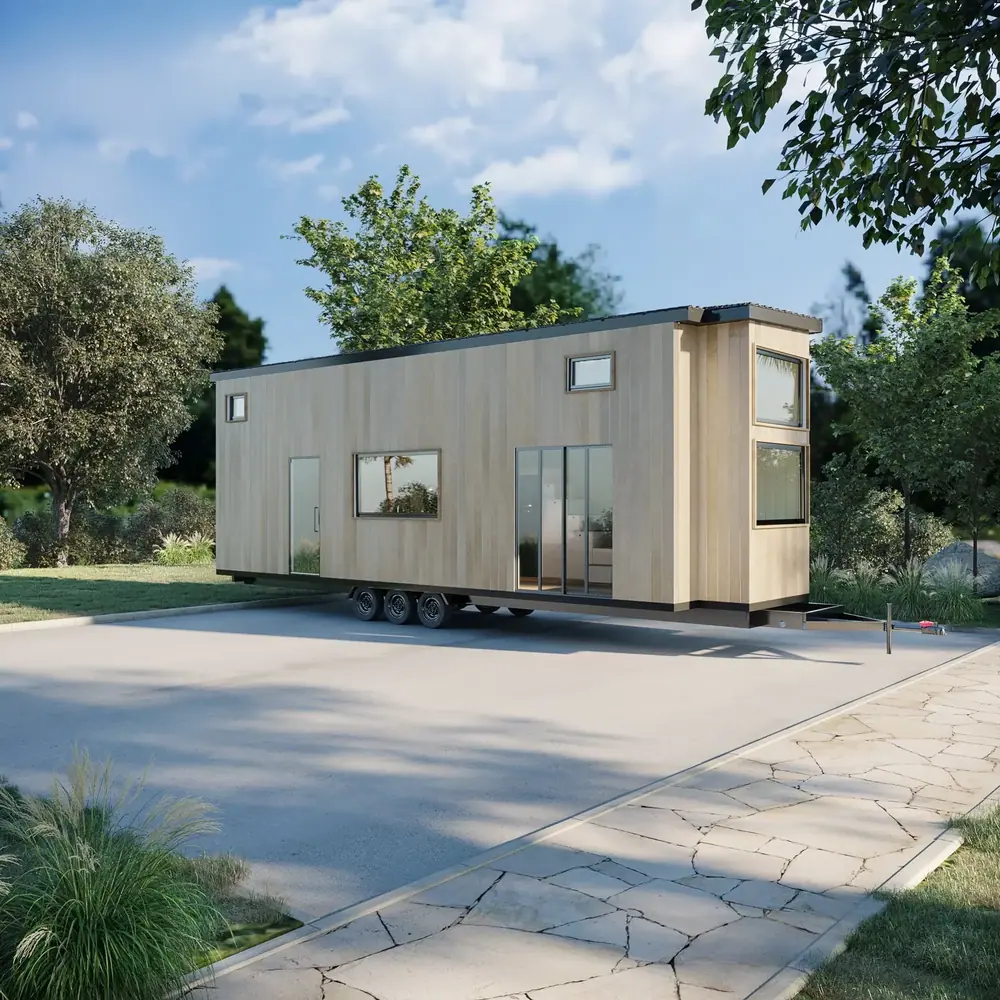Casa Grande side elevation in timber cladding