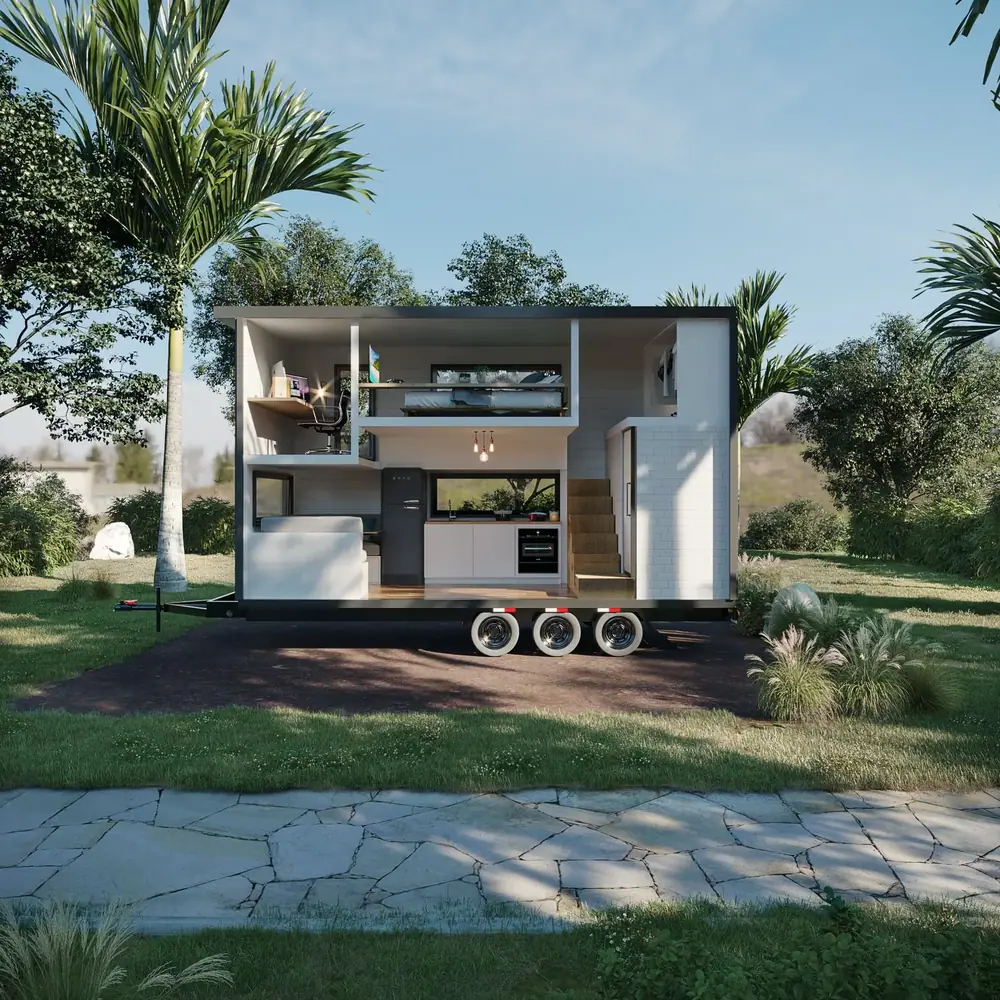 Pequeño tiny house on wheels