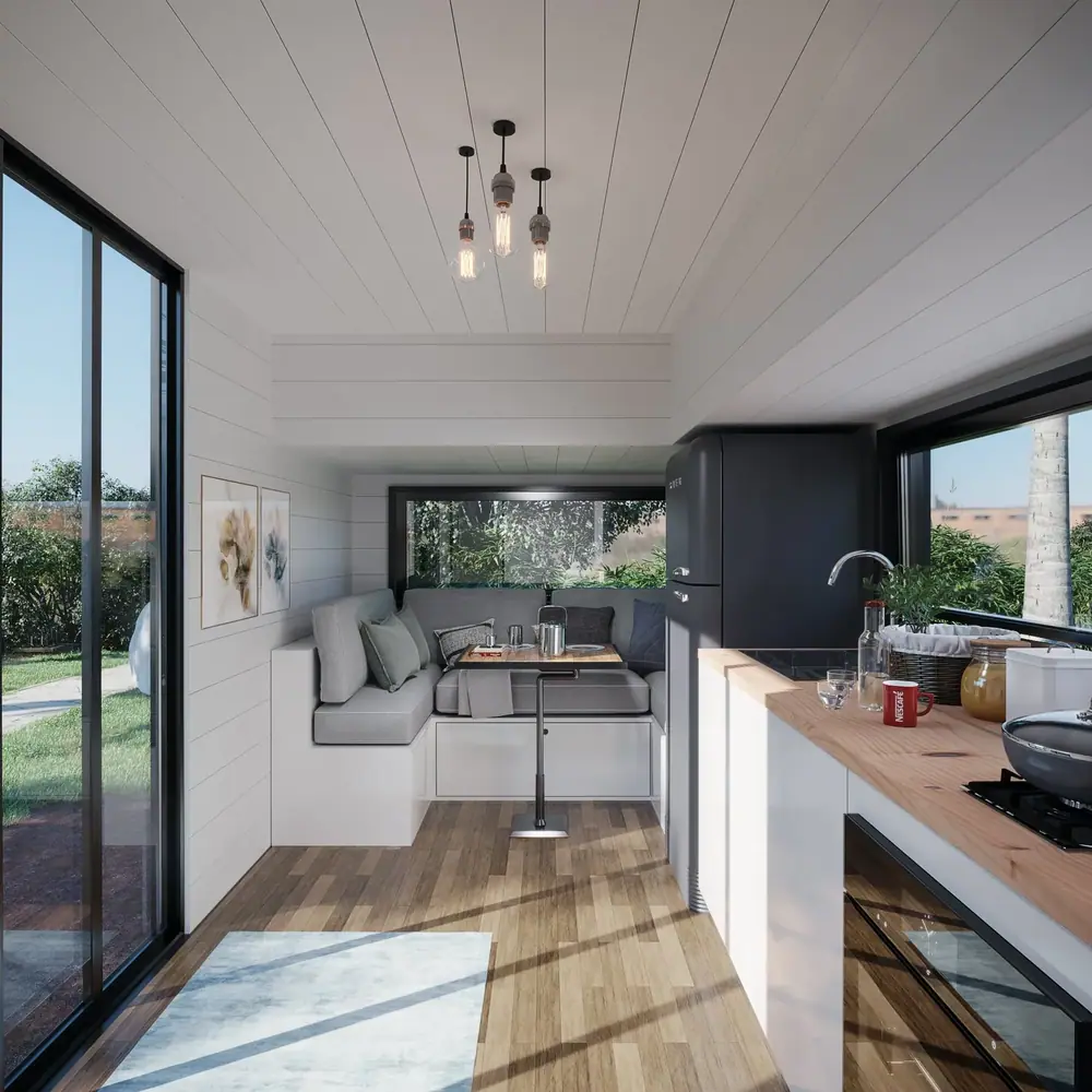 Pequeño tiny house on wheels